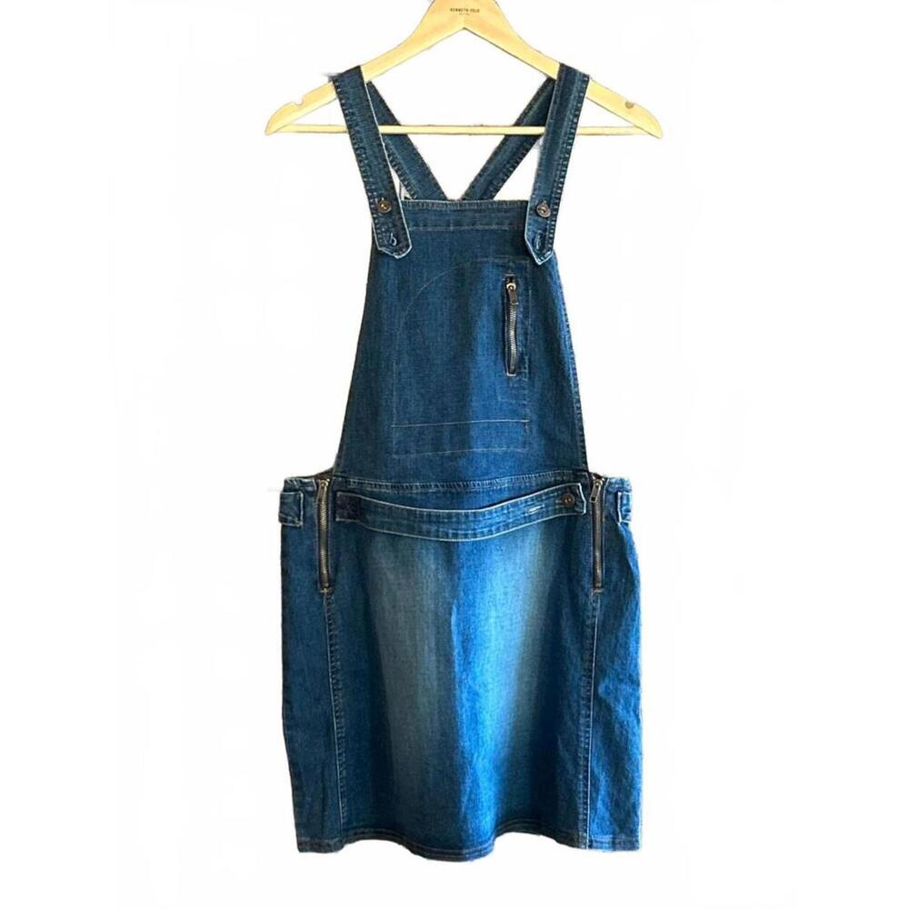 Vintage Starwear Jean Bib Overalls Skirt Medium Denim Dress Y2K Fashion